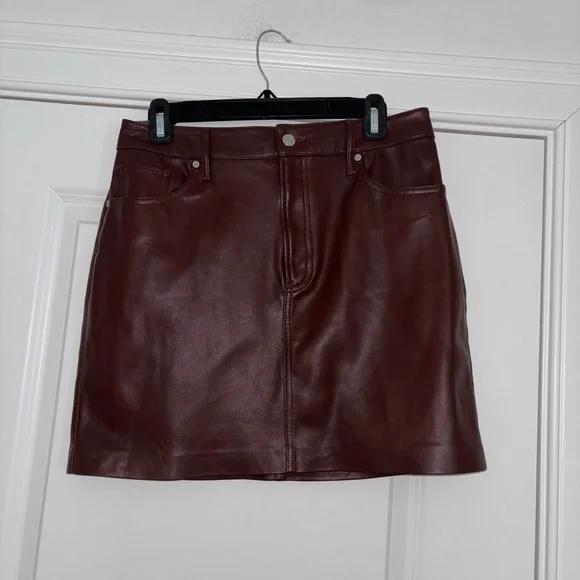 Express Faux Leather Mini Skirt in Deep Wine - Picture 6 of 7